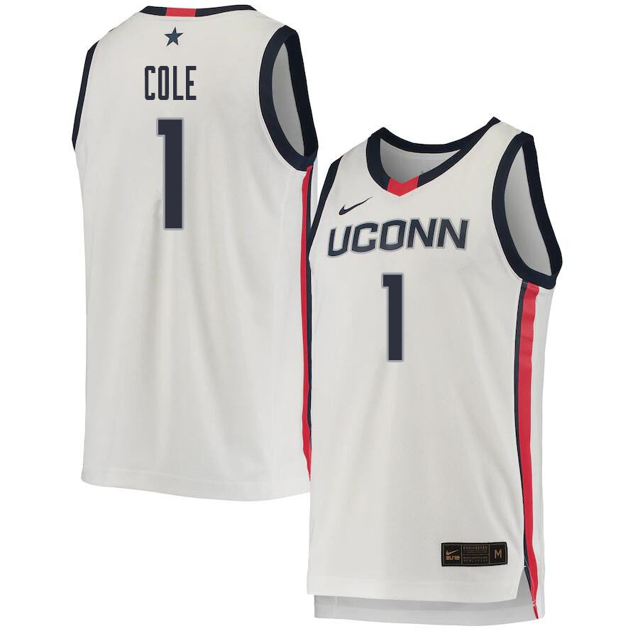 2021 Men #1 R.J. Cole Uconn Huskies College Basketball Jerseys Sale-White